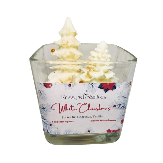 Charming White Christmas Candle