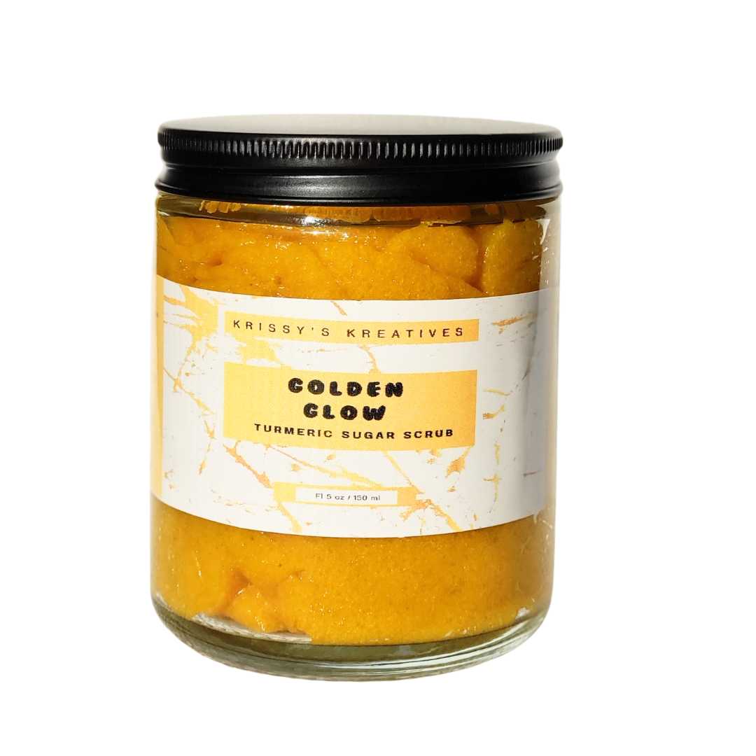 Turmeric Sugar Scrub; Face & Body Scrub; Emulsifying Sugar Scrub; Natural and Gentle Exfoliating All Over Body Scrub and Skin Cleanser