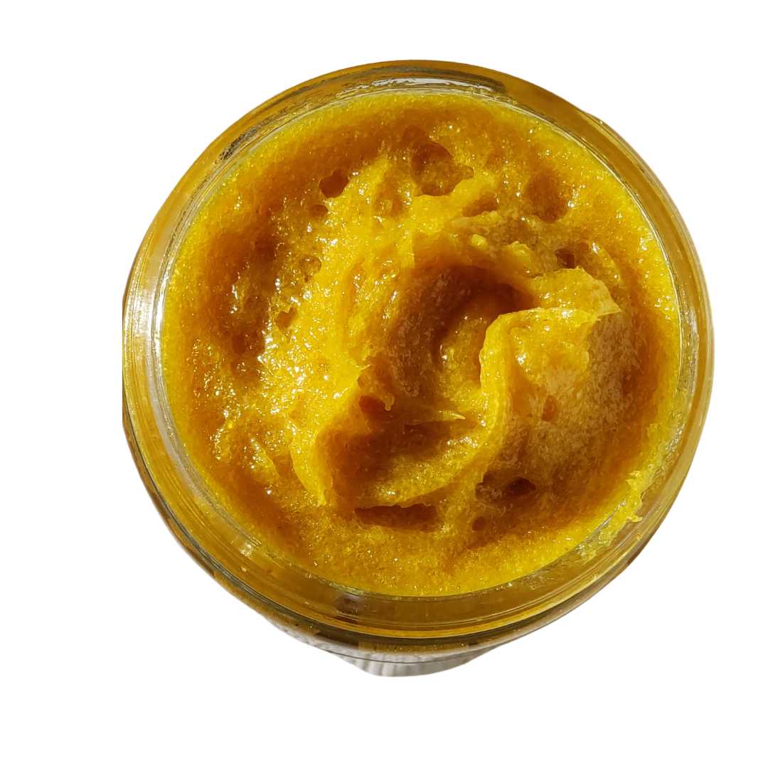 Turmeric Sugar Scrub; Face & Body Scrub; Emulsifying Sugar Scrub; Natural and Gentle Exfoliating All Over Body Scrub and Skin Cleanser