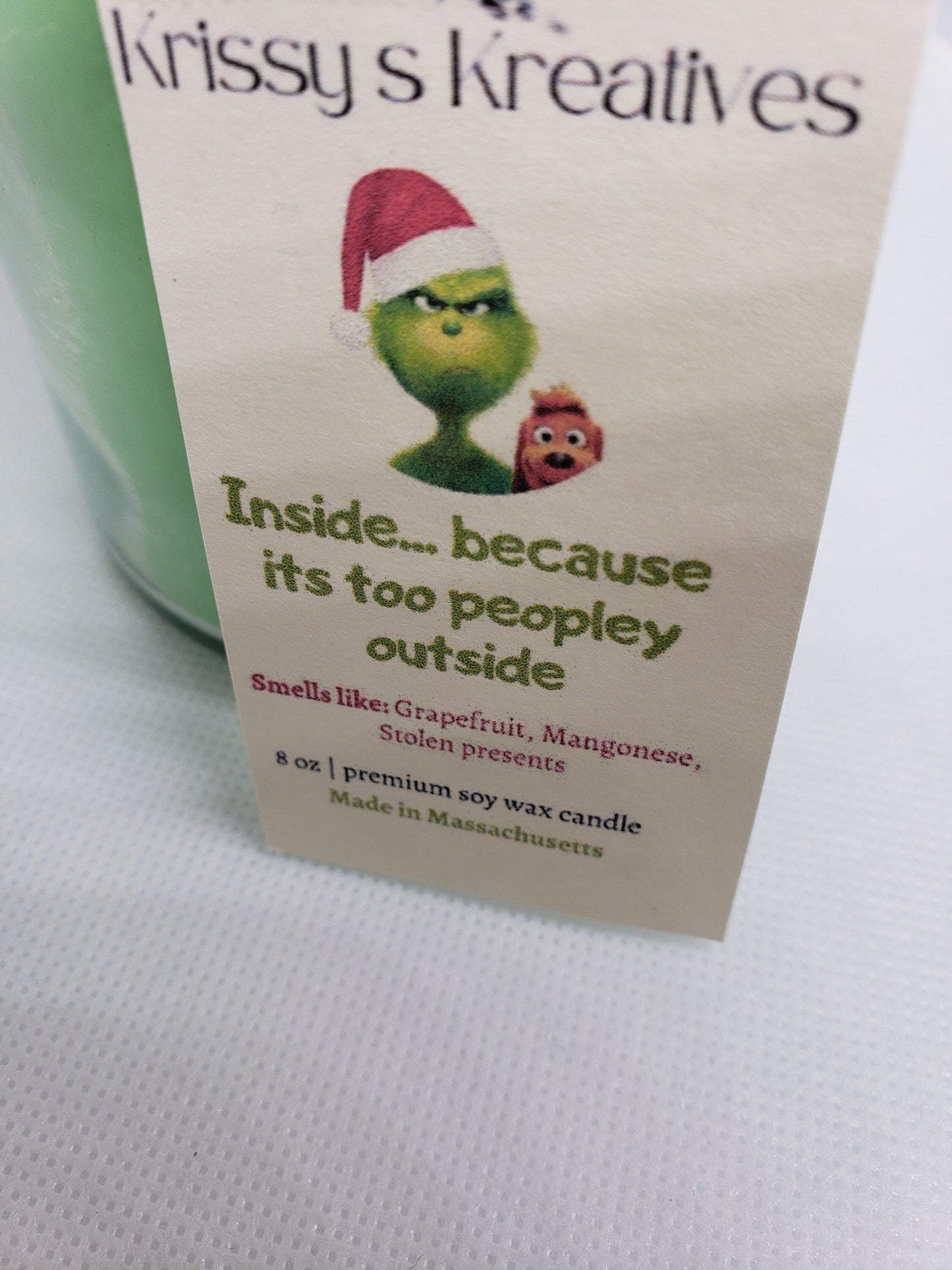 Grinch Christmas Gift Premium Soy Wax Scented Candle